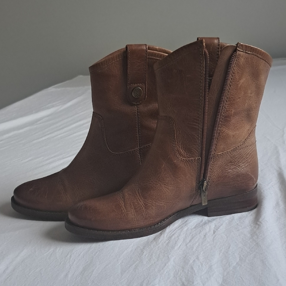 Vince Camuto Brown Ankle Booties with Western Flair